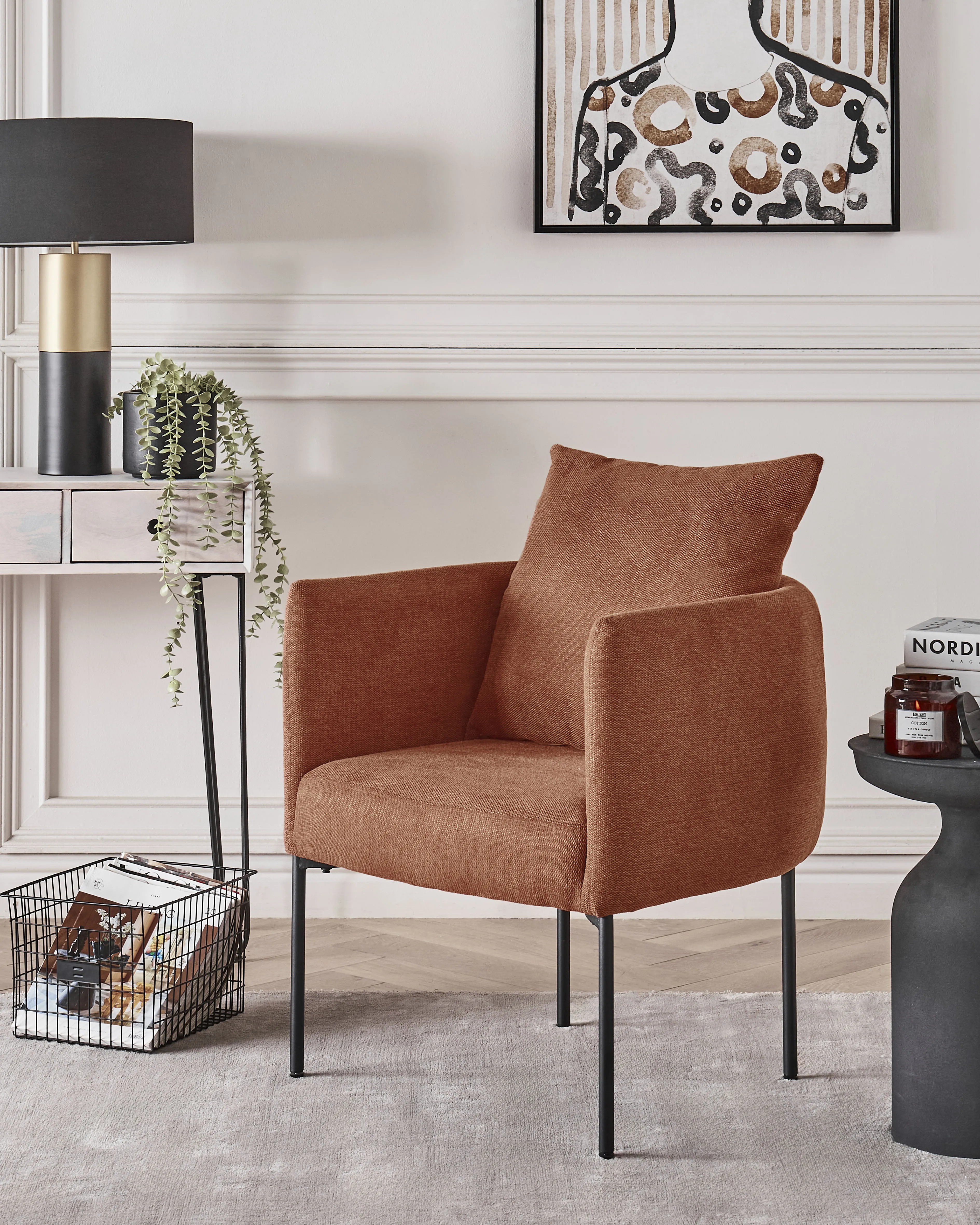 Fauteuil MALMOS Stof Goudbruin