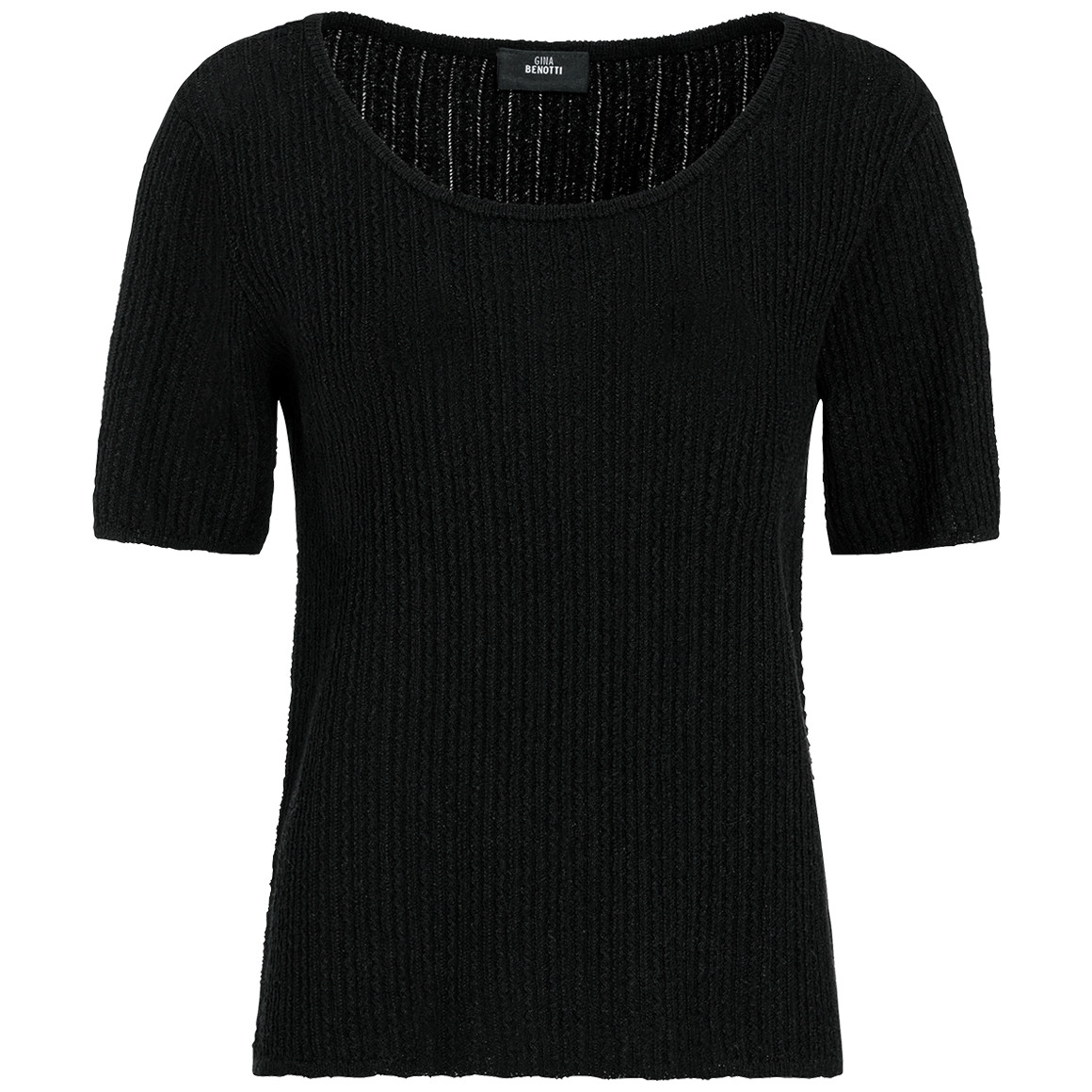 Gina Benotti Damen Shirt mit Strukturmuster schwarz