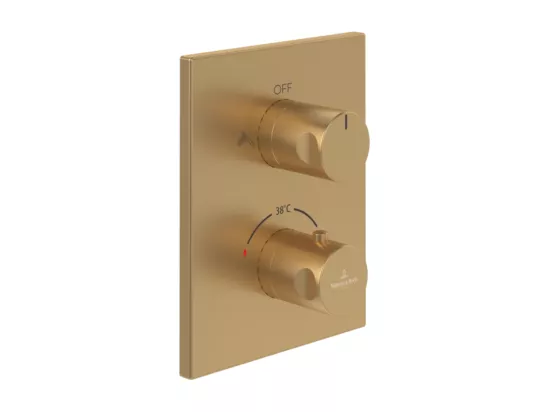 Mitigeur thermostatique encastré 2 voies VILLEROY ET BOCH Universal rectangle Or brossé