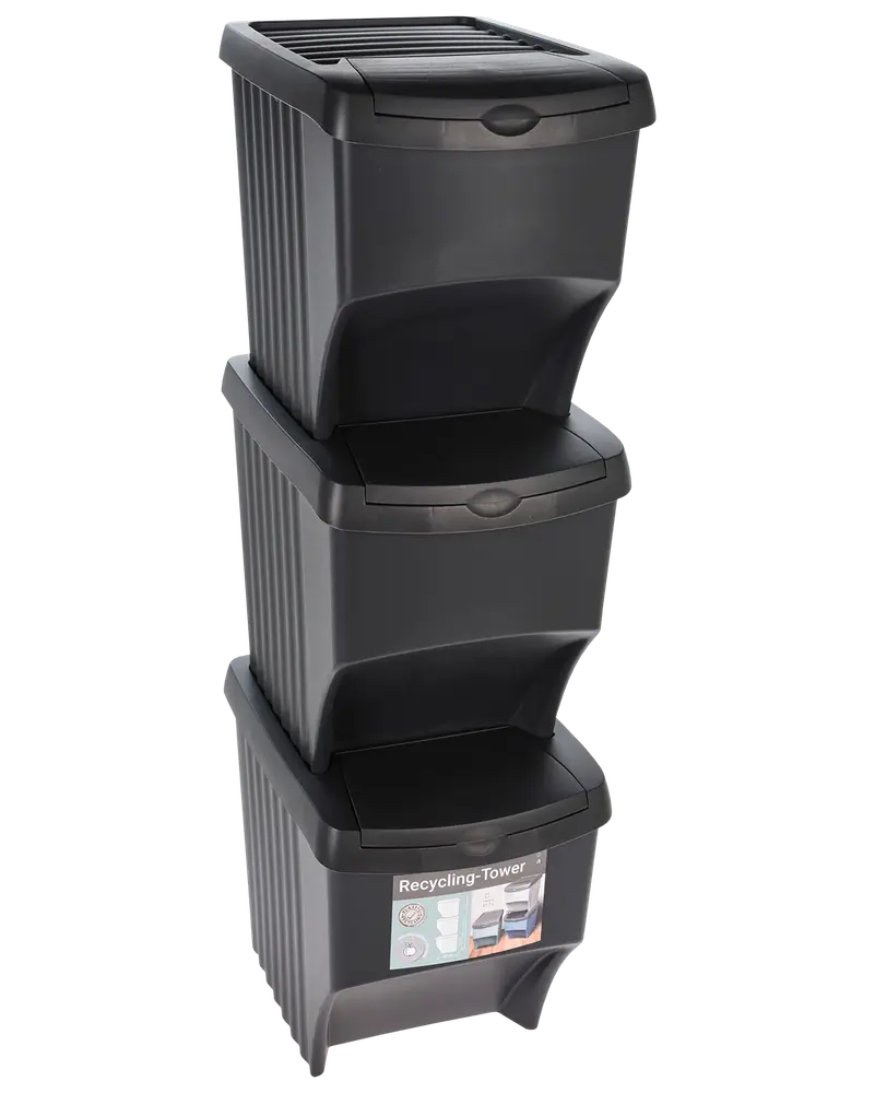 Sorteringskasser 22 liter 3-pak - sort