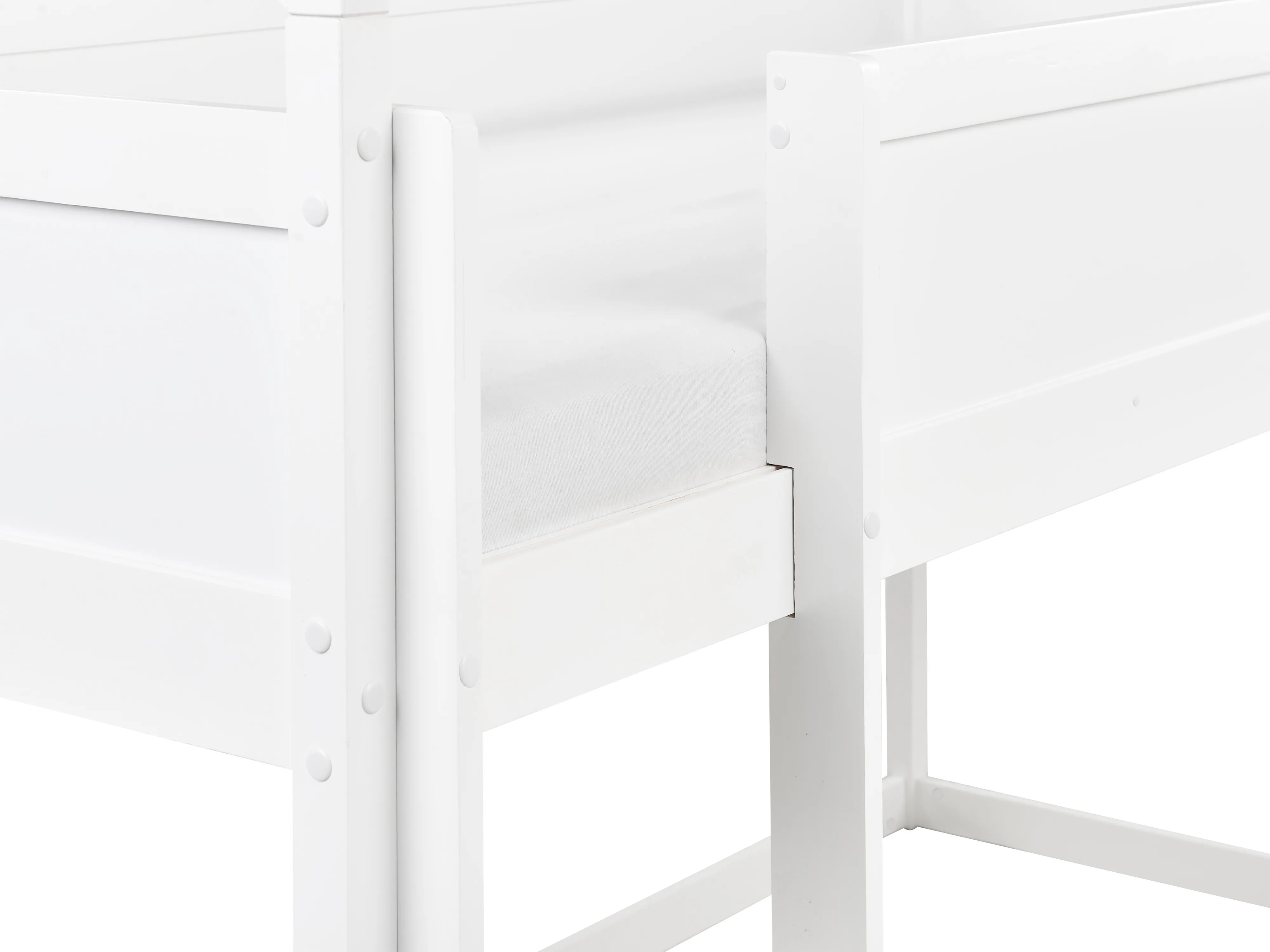 Verhoogd bed Huis Dennenhout DIENNE 90 x 200 cm Wit