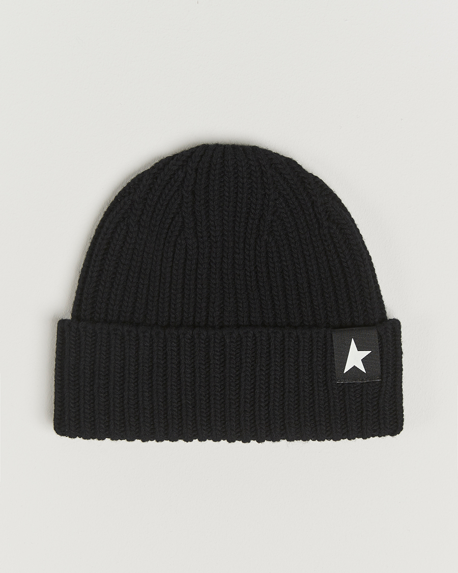 Golden Goose Rib Wool Beanie Black