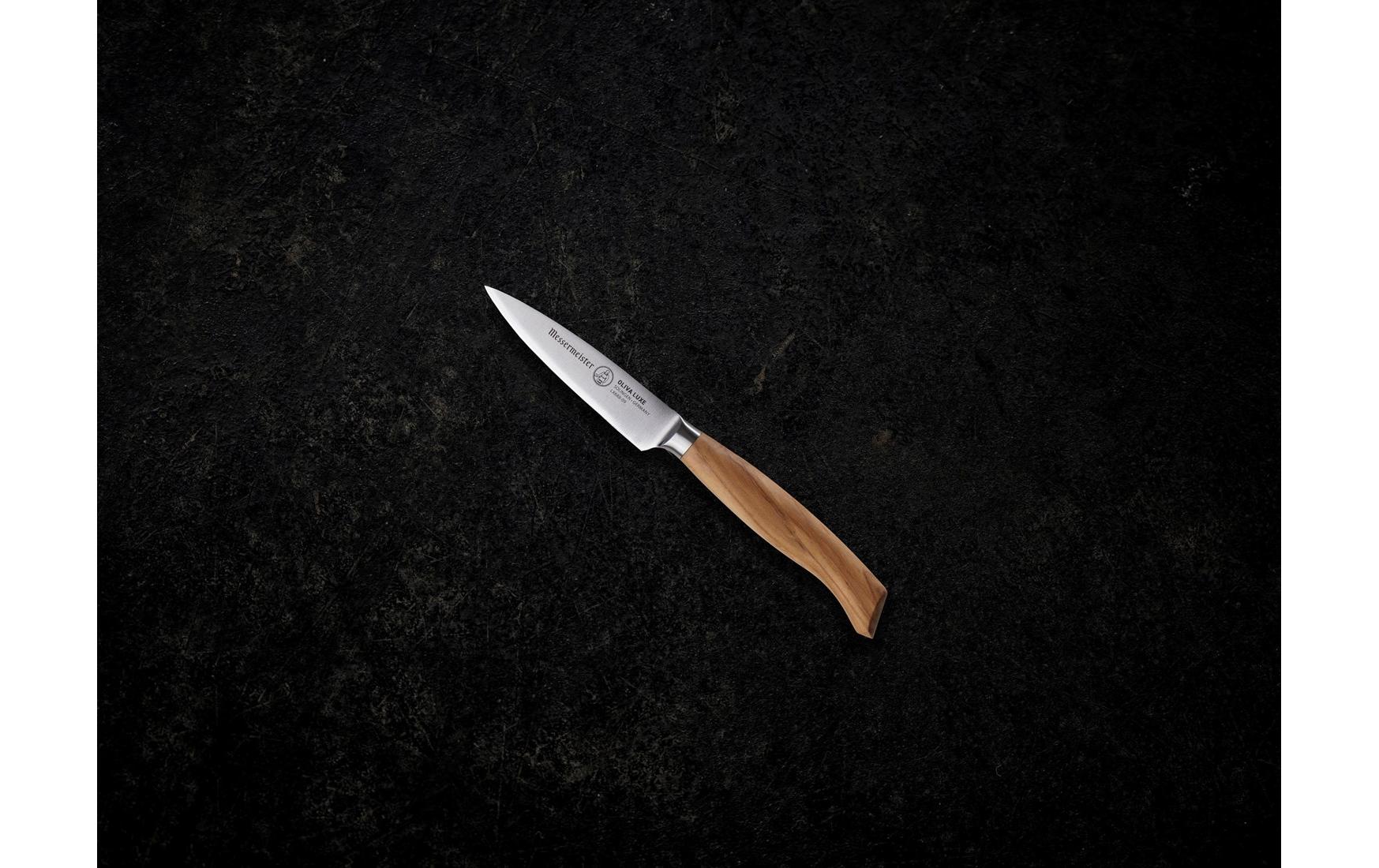 Allzweckmesser Oliva Luxe 9 cm, Nature/SilberSpickmesser