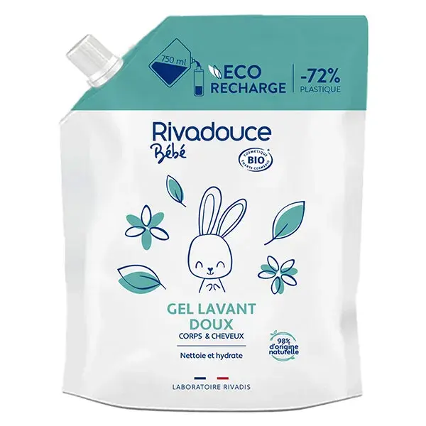 Gel de Banho Suave Orgânico Rivadouce para Bebês 750ml