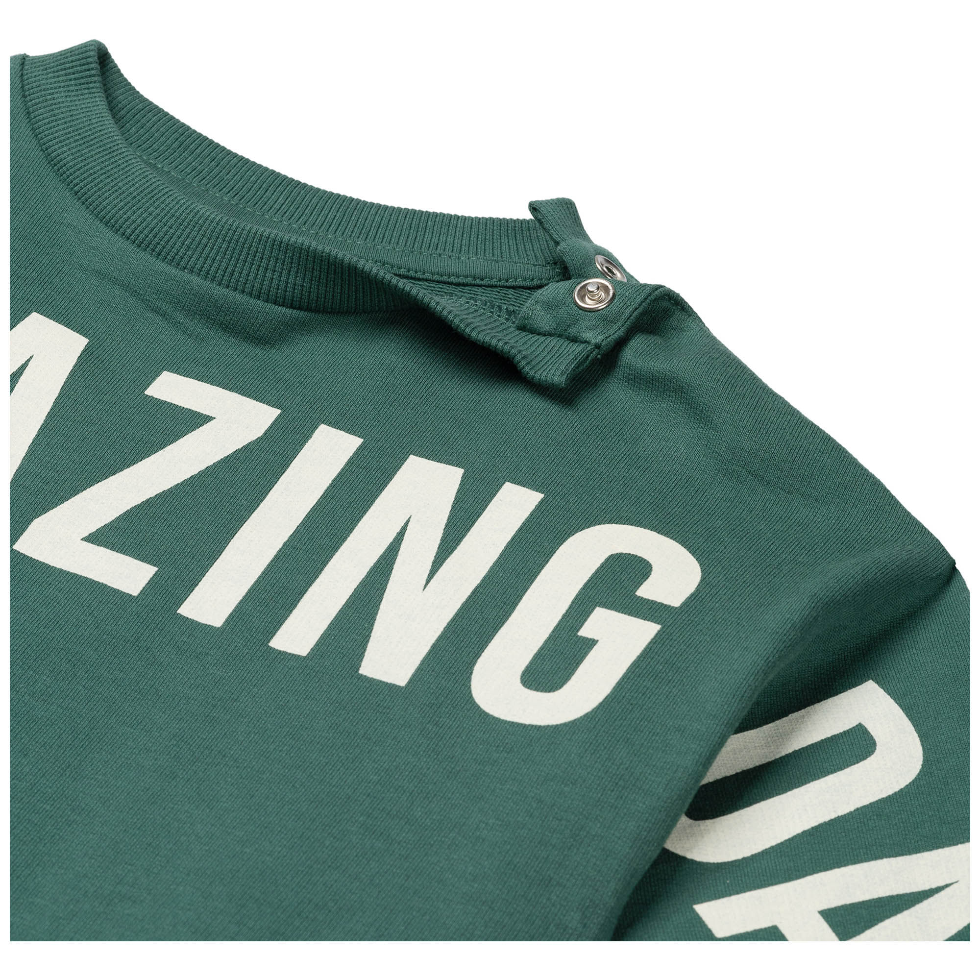 Prénatal baby sweater lange mouwen tekst groen