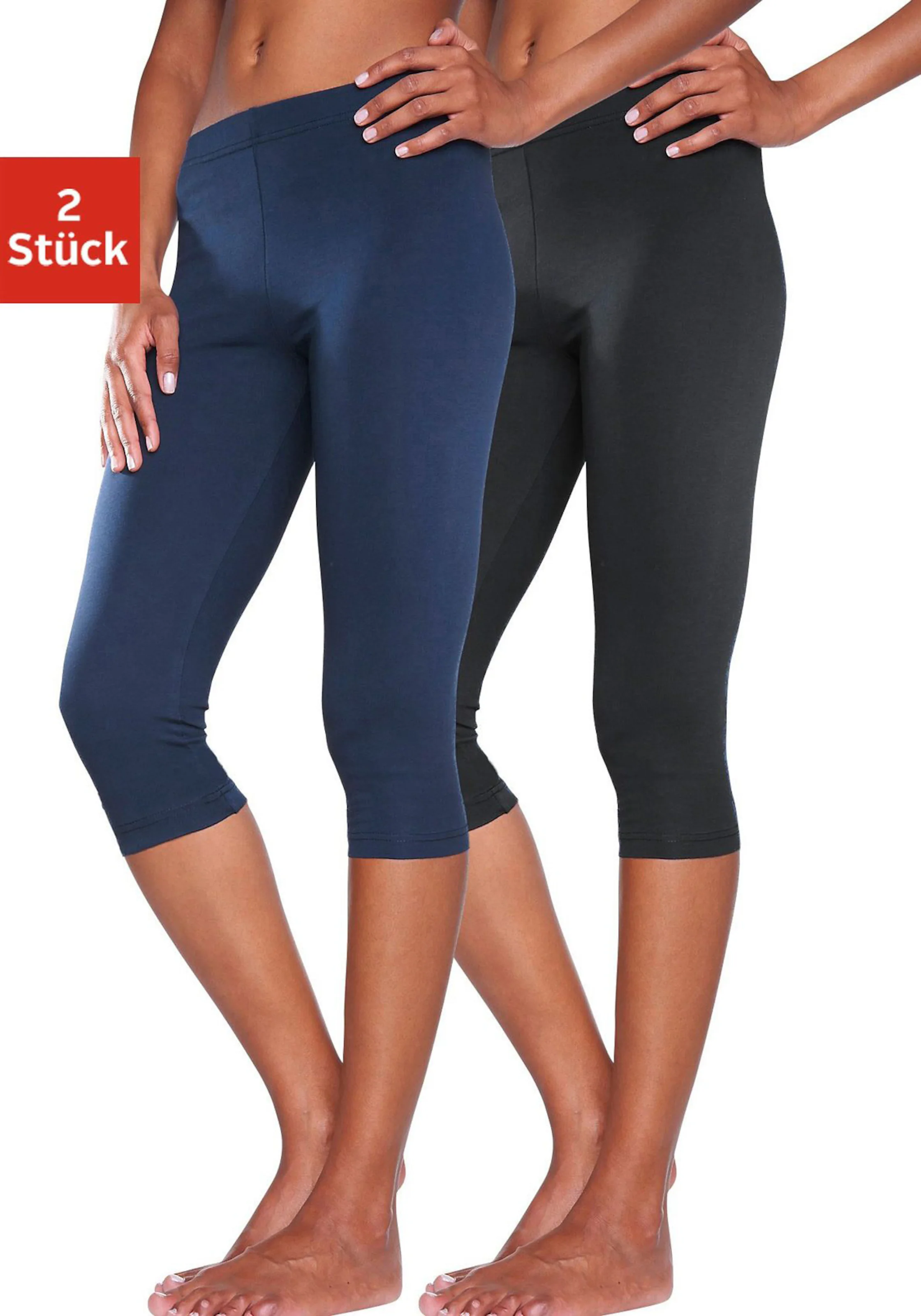 Caprileggings in 1x marine, 1x schwarz