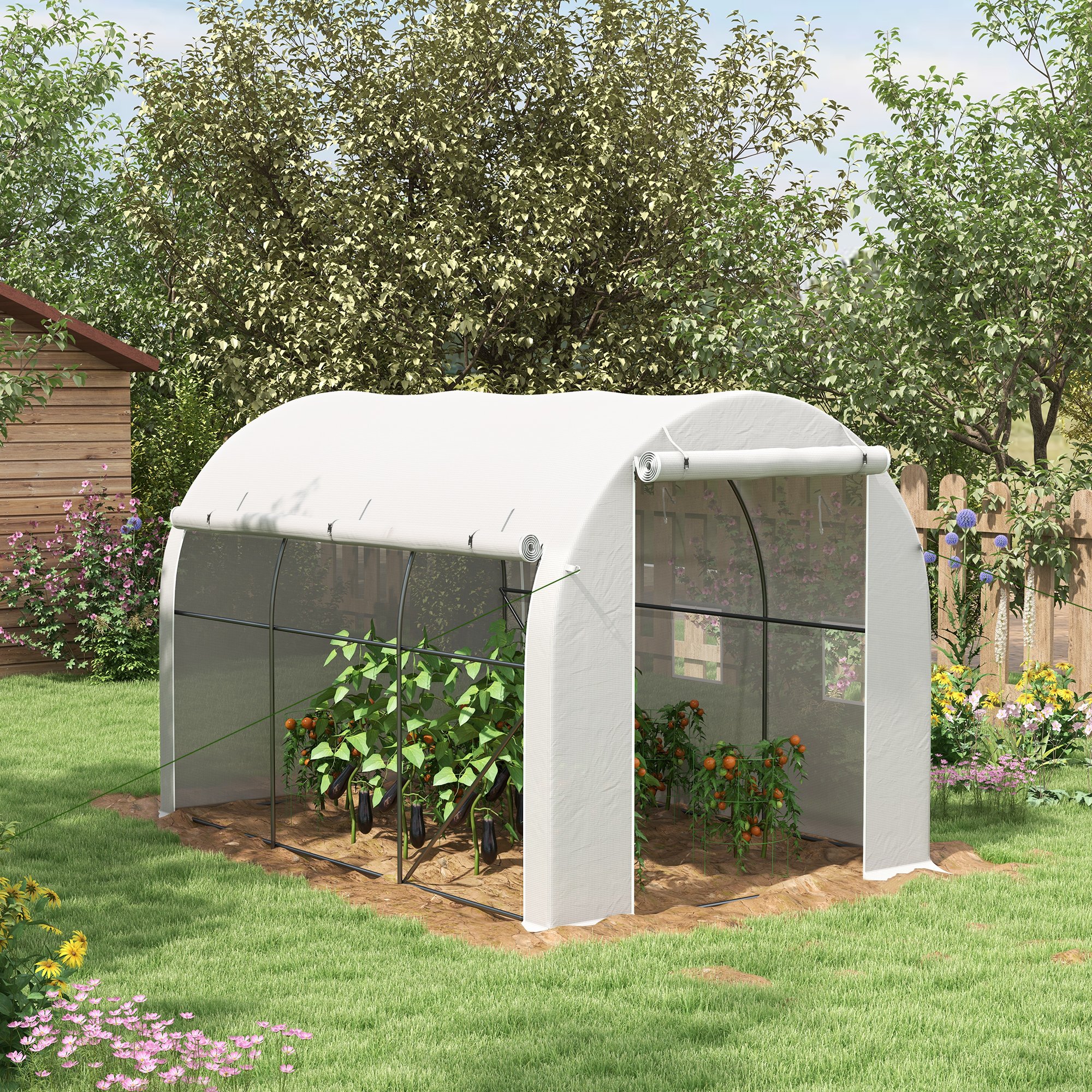 Estufa de jardim branca Outsunny