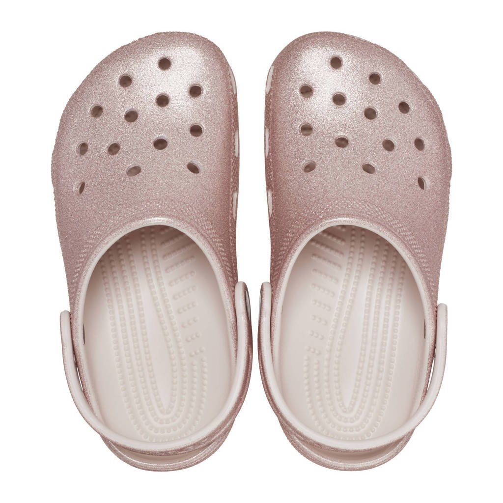 Crocs clogs met glitters lichtroze