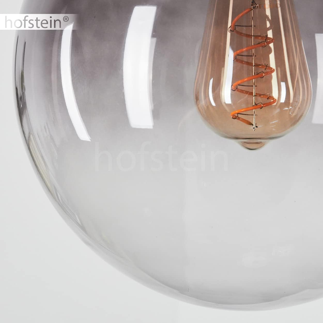 Hängeleuchte Degevos, 3-flammige Deckenlampe aus Metall/Glas in Chrom/Rauchfarben, moderne Pendellampe mit Kugeln aus Echtglas, Höhe max. 120 cm, 3 x E27,ohne Leuchtmittel
