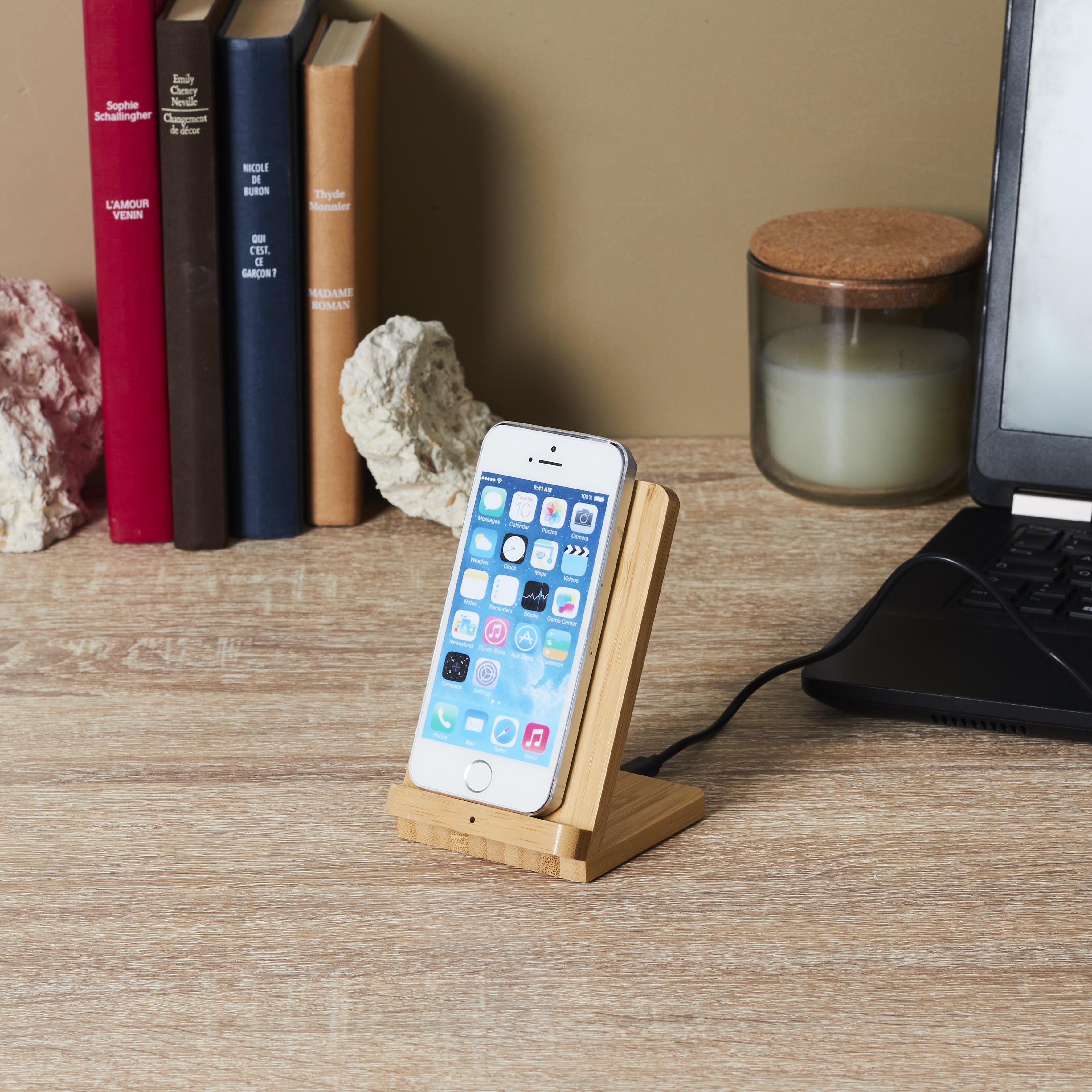 SUPPORT CHARGEUR INDUCTION BOIS 15W