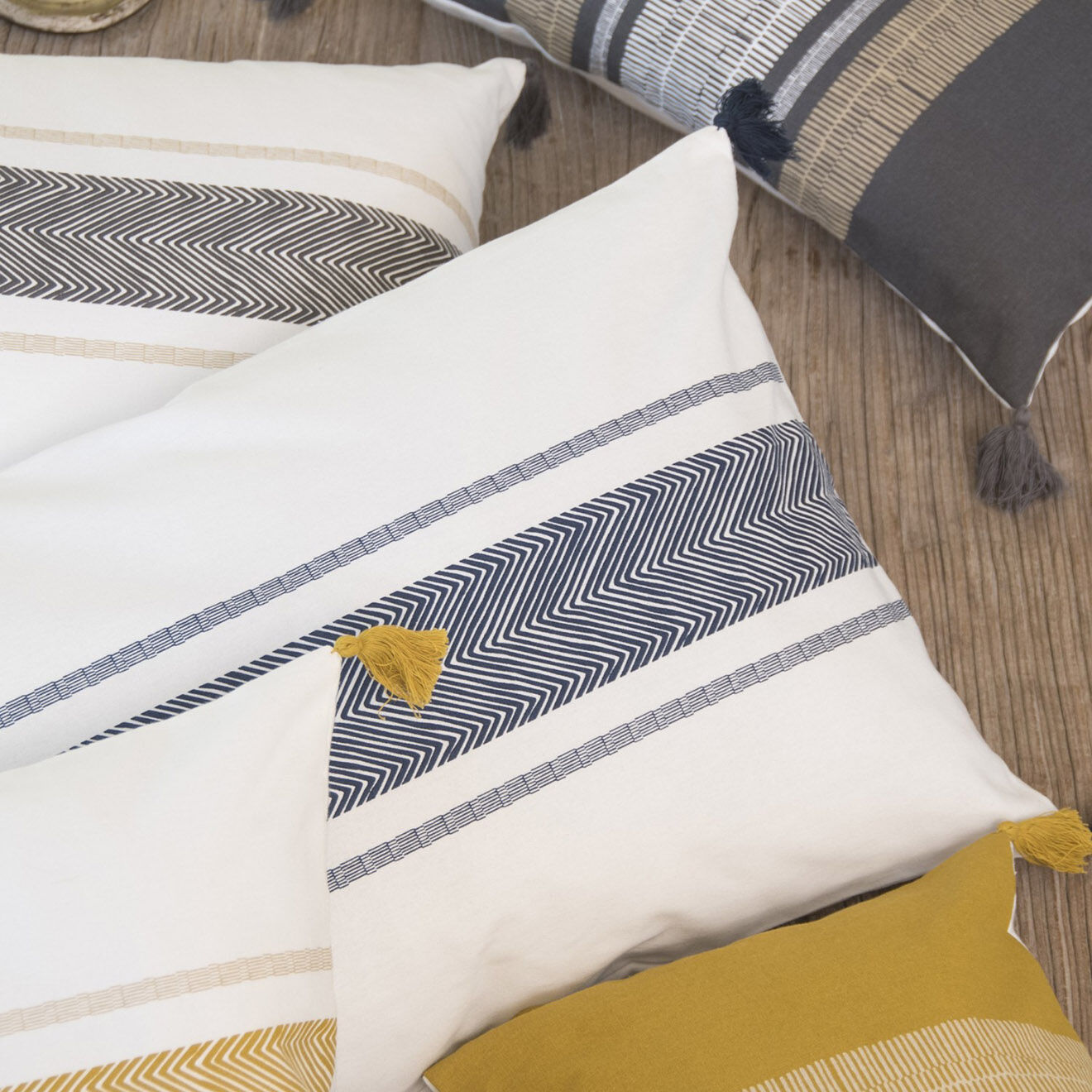 Febronie Housse de coussin Alentejo bleu nuit - 60x40 cm