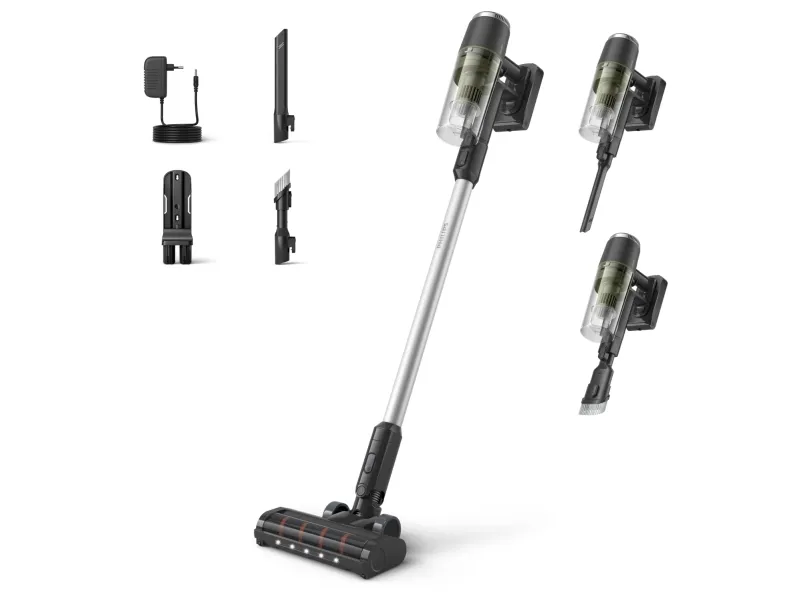 Philips 3000 Series XC3033 - Støvsuger - pind/håndholdt (2-i-1) - uden pose - ledningsfri - olivengrøn - 1 batteri, inkluderet oplader