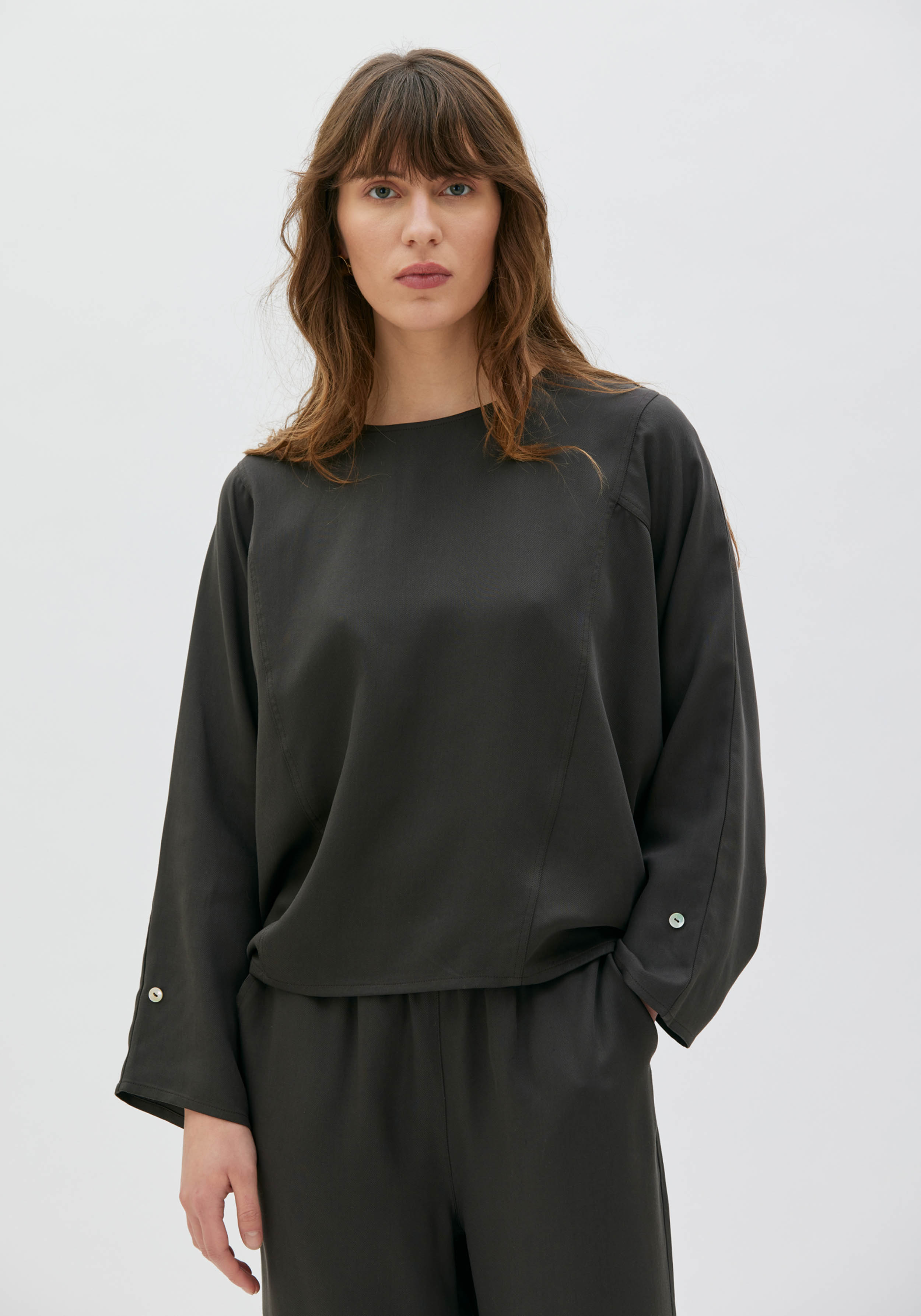 Maska Twill-Bluse Chandra Shiitake