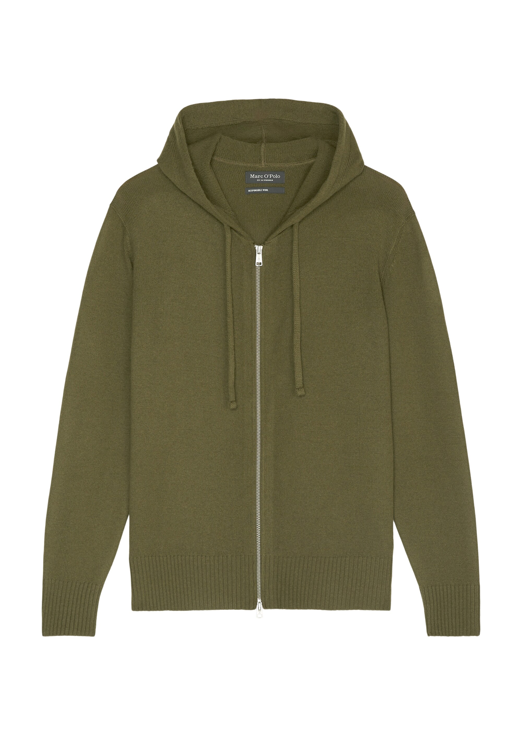 Kapuzen-Strickjacke regular aus softem Lambswool-Blend