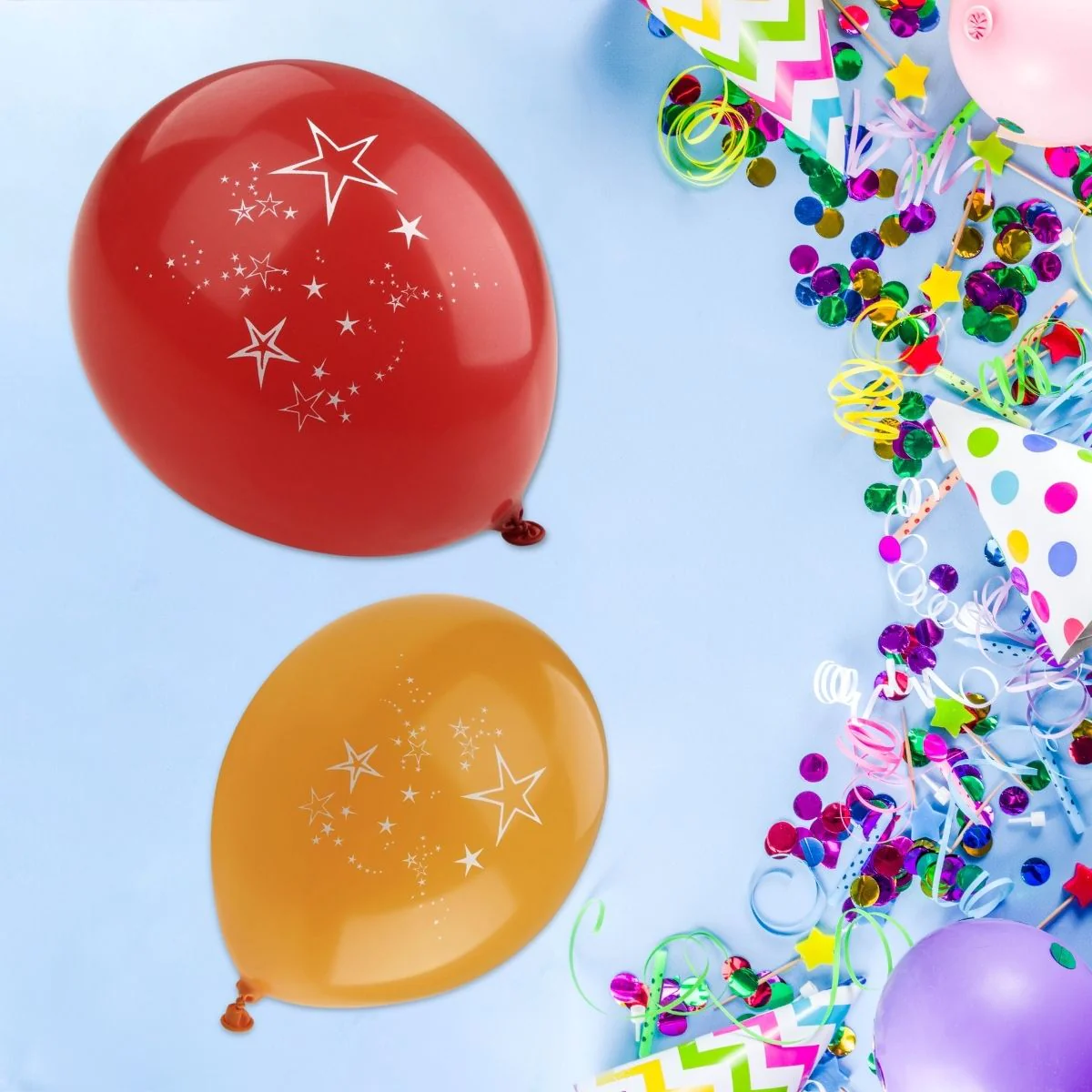 Lot de 5 ballons de baudruche colorés avec motifs étoiles Fackelmann