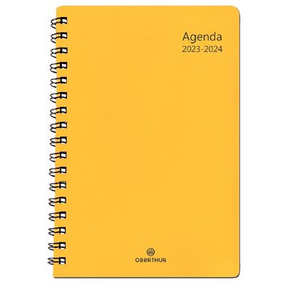Agenda à spirale Grenade 15 - 1 semaine sur 2 pages - jaune - Oberthur