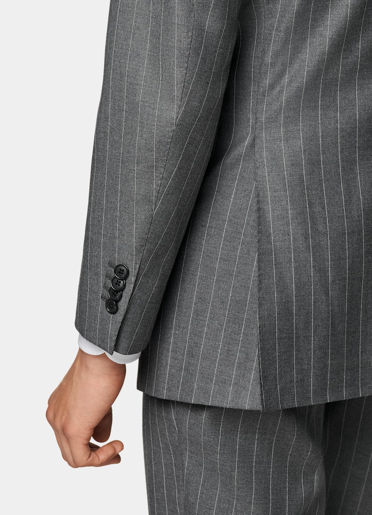 Costume sur mesure Custom Made gris moyen à rayures