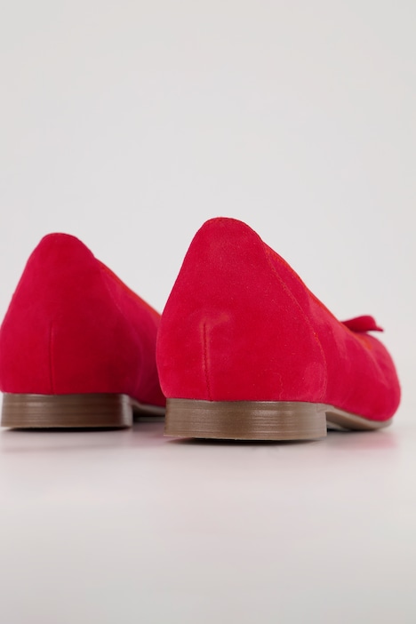 Leder-Ballerinas, Schleife, Wechselfußbett, Weite H