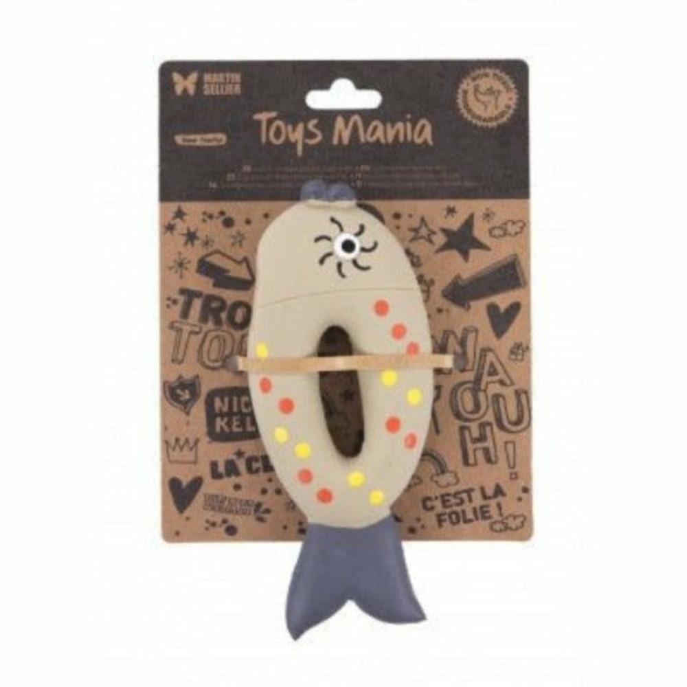 Poisson sonore arlequin pour chiens & chats en latex naturel