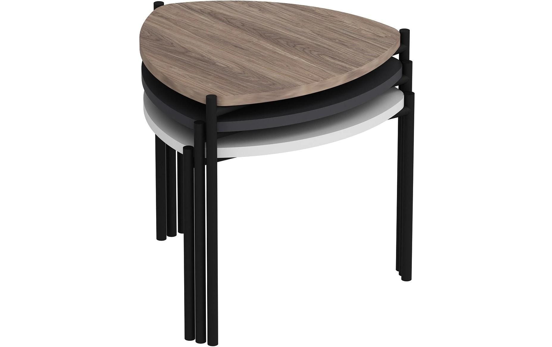Beistelltisch Lenny 45 x 45 cm, Mehrfarbig<br>Hochwertiger Nesting-Tisch (3 Stück)