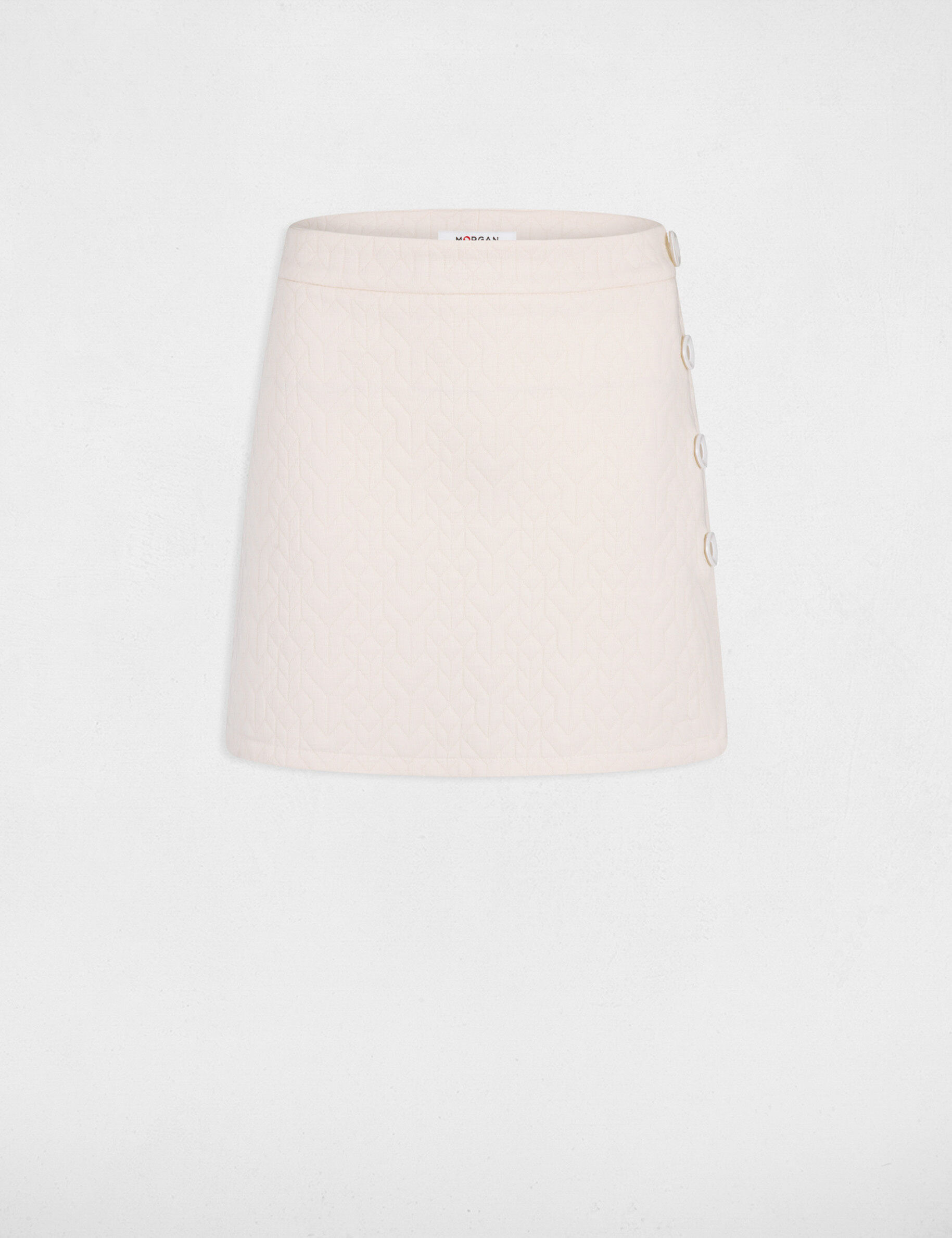 Jupe portefeuille aspect matelassé ecru moyen femme - ecru_moyen