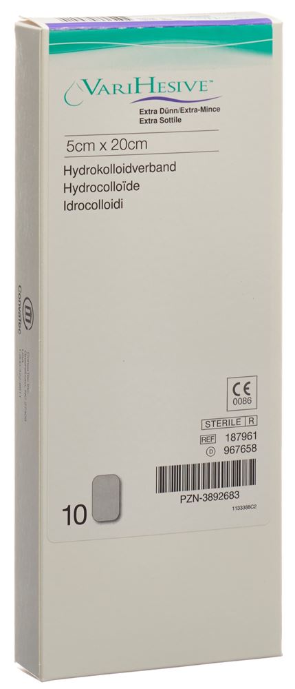 Varihesive Verband<br>10 Stück, 5x20cm, extra dünn