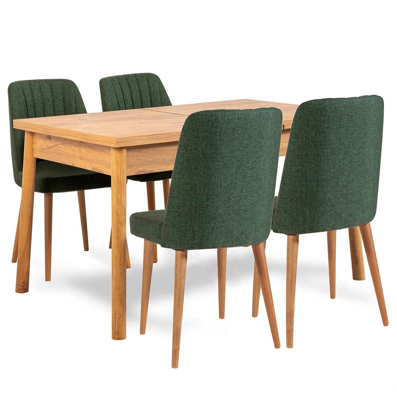 Wooden Art Ensemble Table + 4 Chaises Costa 1070 beige/vert