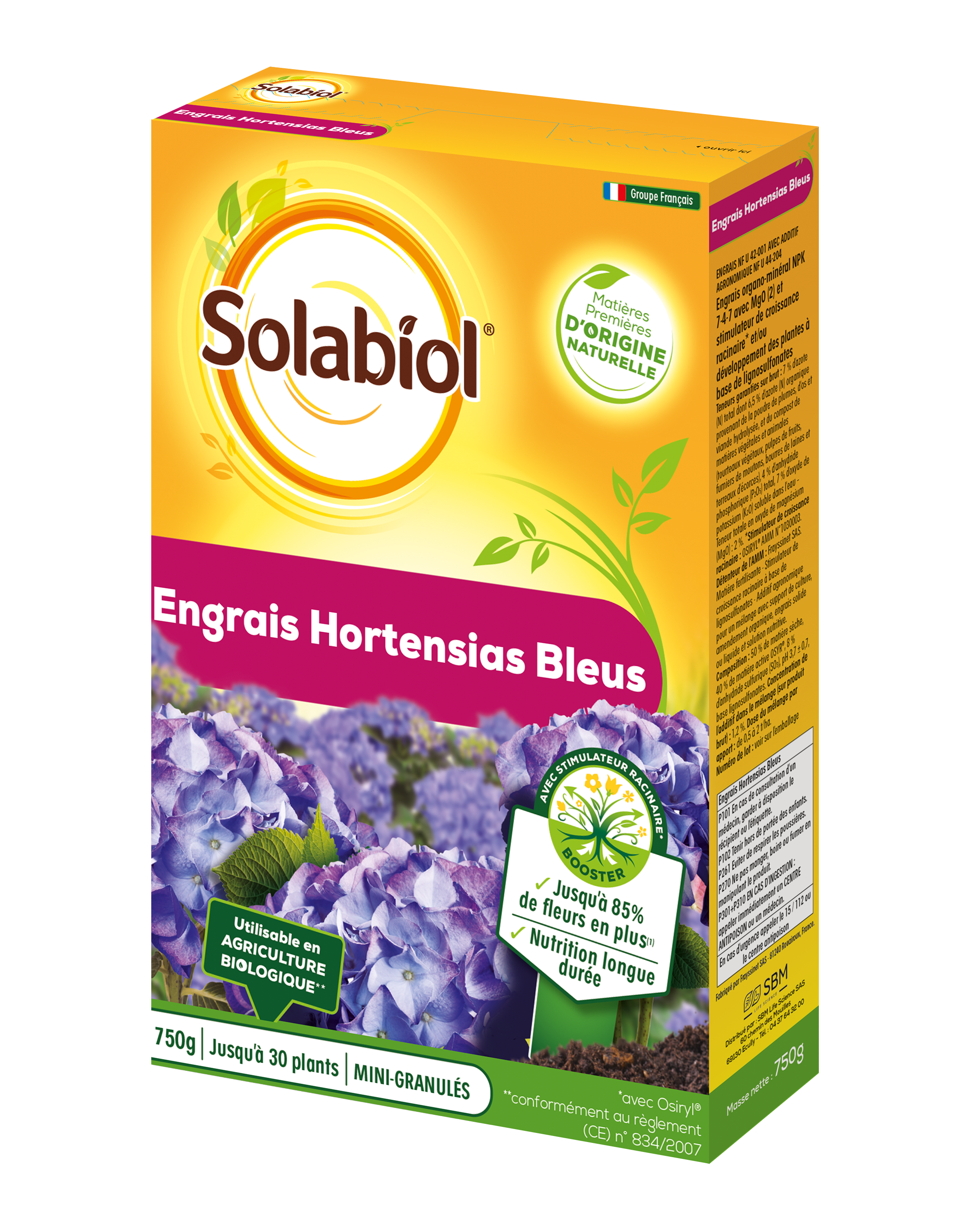 Sohby750 | engrais hortensias floraison | 750g | jusqu' à 30 pieds | u
