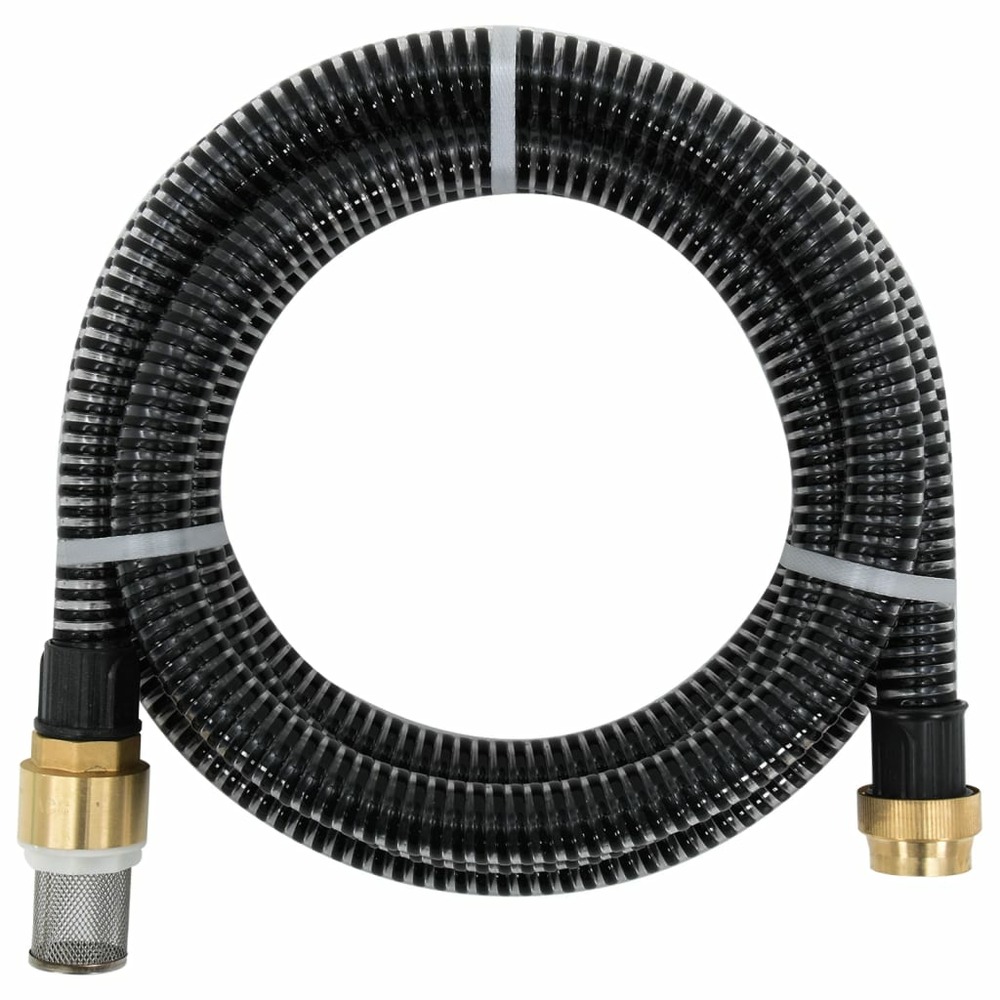 Tuyau d'aspiration avec raccords en laiton noir 1,1