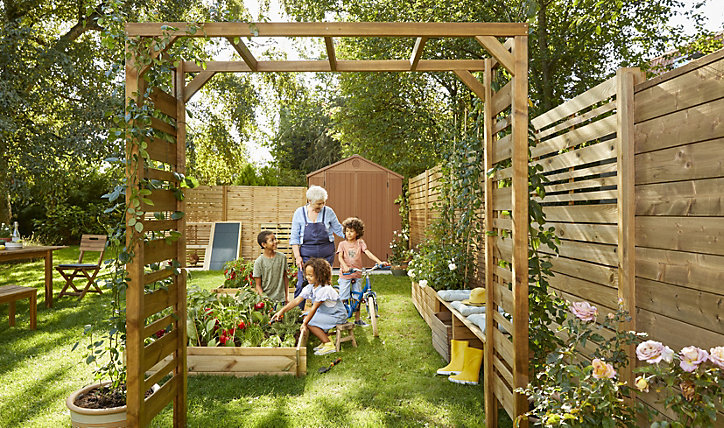 Arche de jardin pergola bois Stelmet Modern