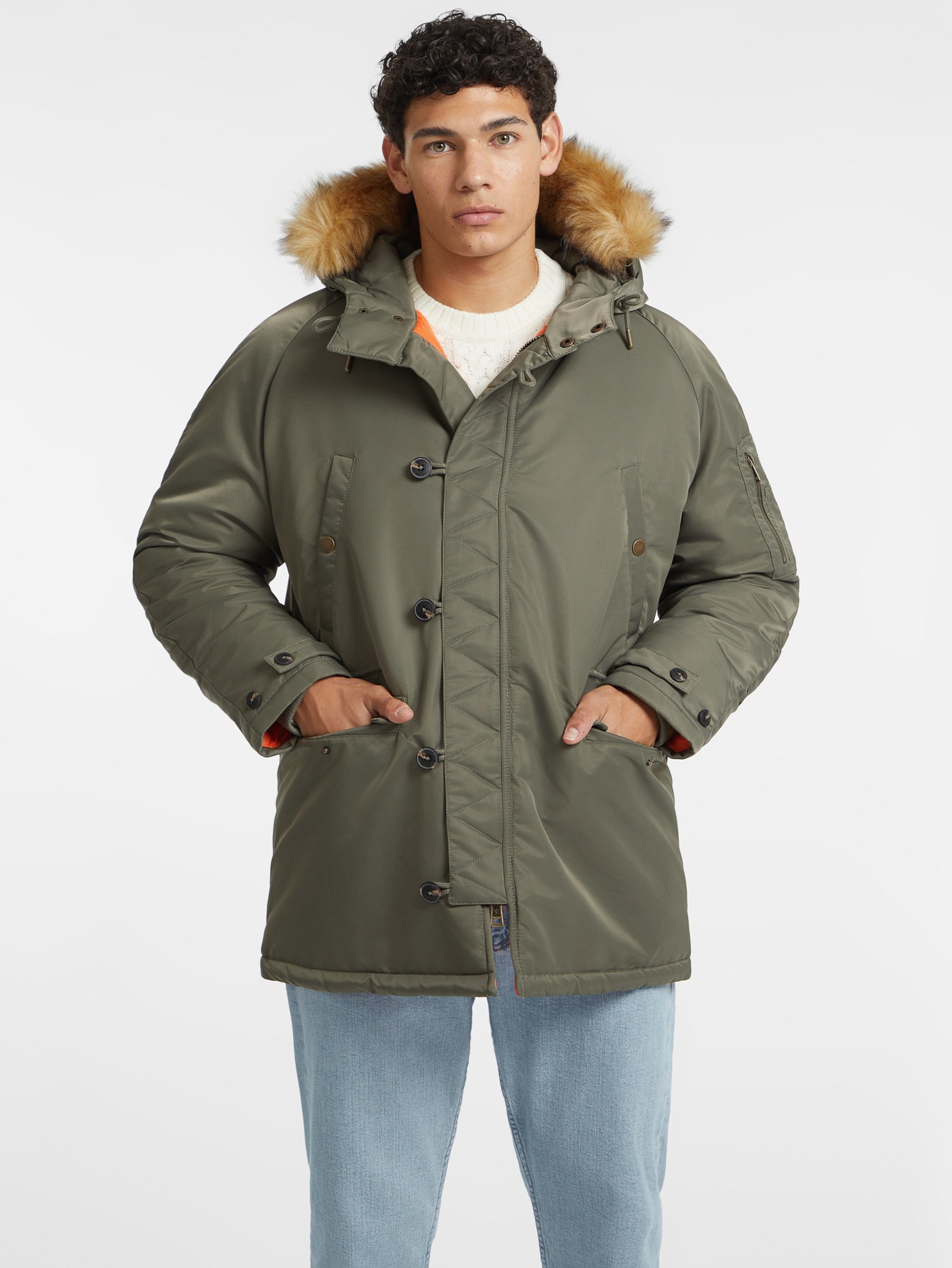 Parka de nylon com capuz