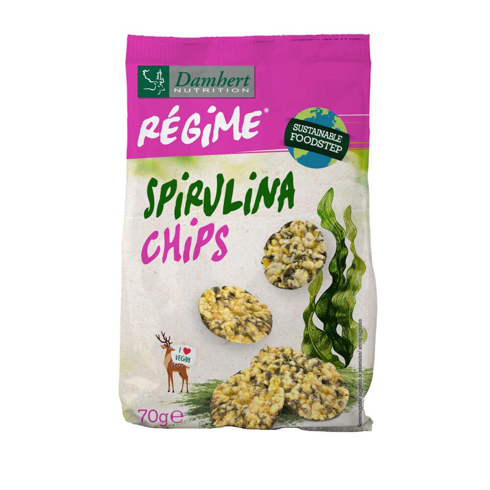 3x Damhert Régime Spirulina Chips70 gr