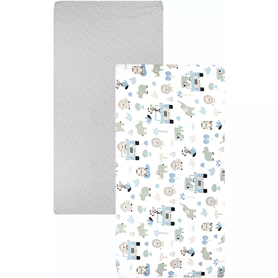 TupTam Baby Kinder Spannbettlaken 2er Pack graublau