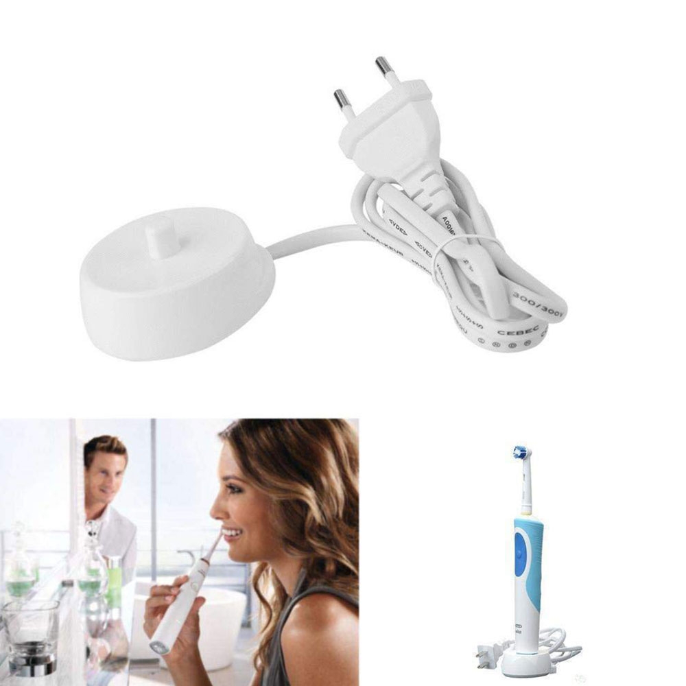 Induktive Ladestation für Elektrische Zahnbürsten mit EU Stecker 3.7V / 40mA (Oral-B / Braun) - Weiss