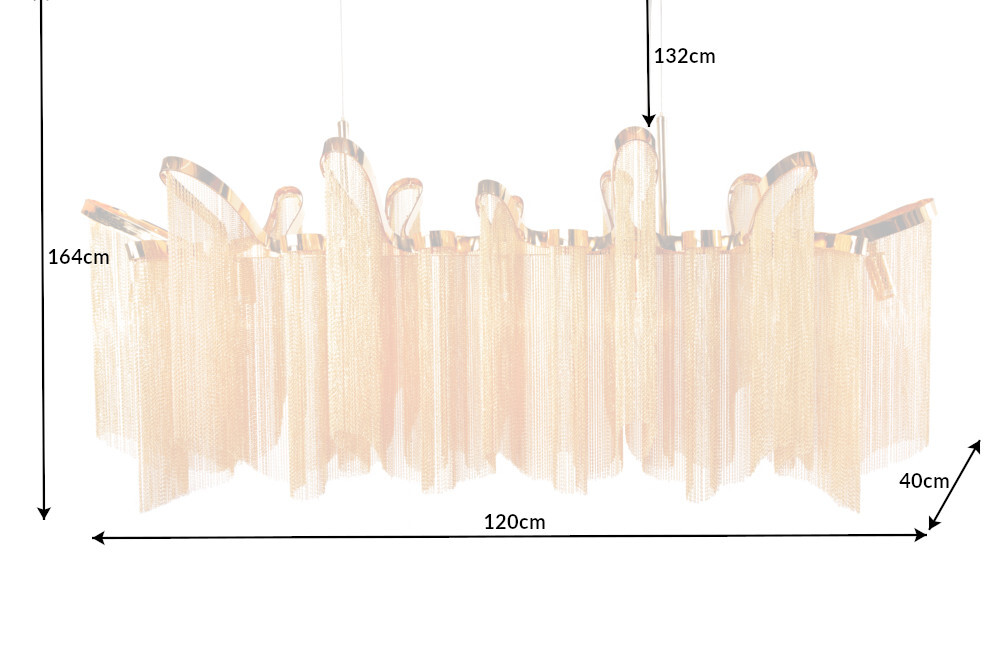 Extravagante Hängeleuchte ROYAL 120cm gold Hängelampe