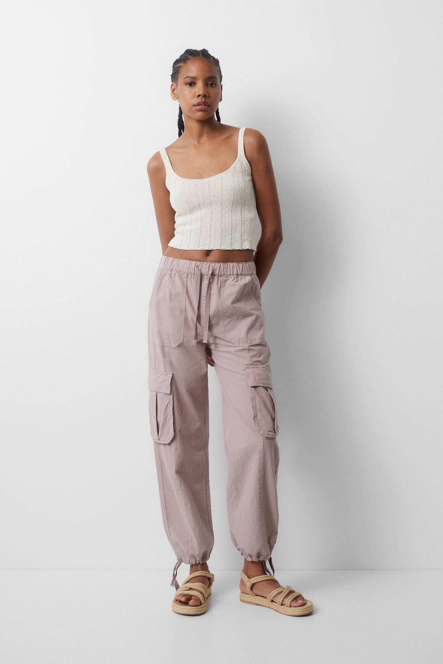 CALÇA CARGO RÚSTICA - ROSA PÓ