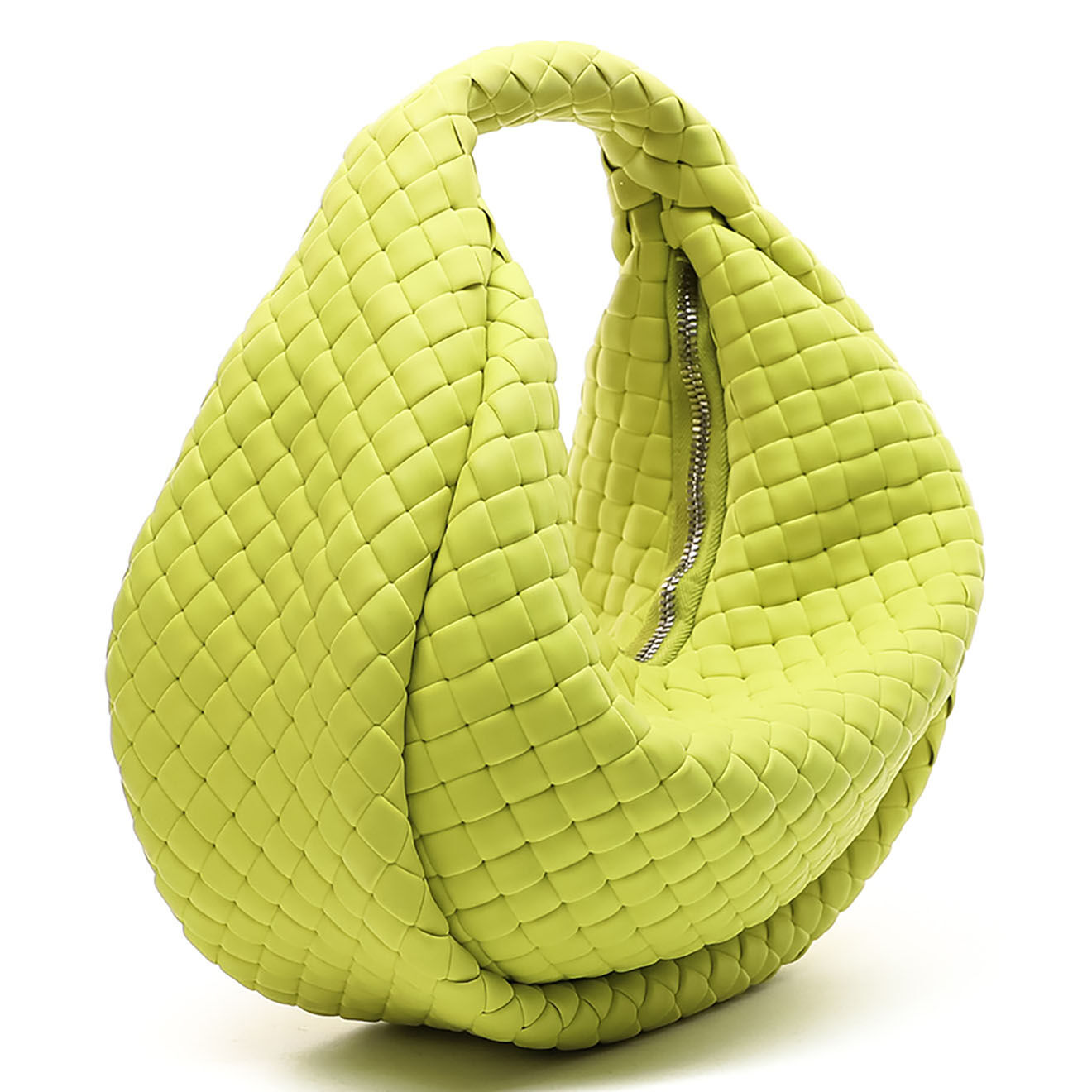Bottega Veneta Sac à main Jersey vert - Très bon état - L.29 cm