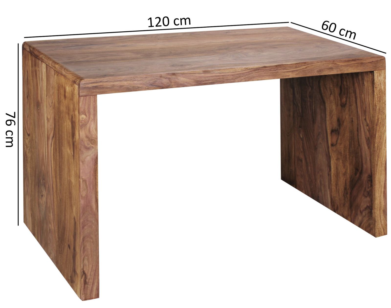 Schreibtisch - Sheesham massiv - 120x60 cm