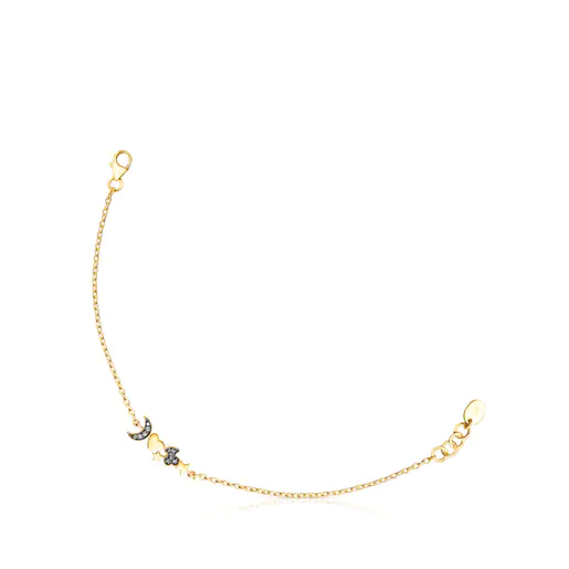 Pulseira Nocturne com banho de ouro 18k sobre prata e detalhes em diamante.
