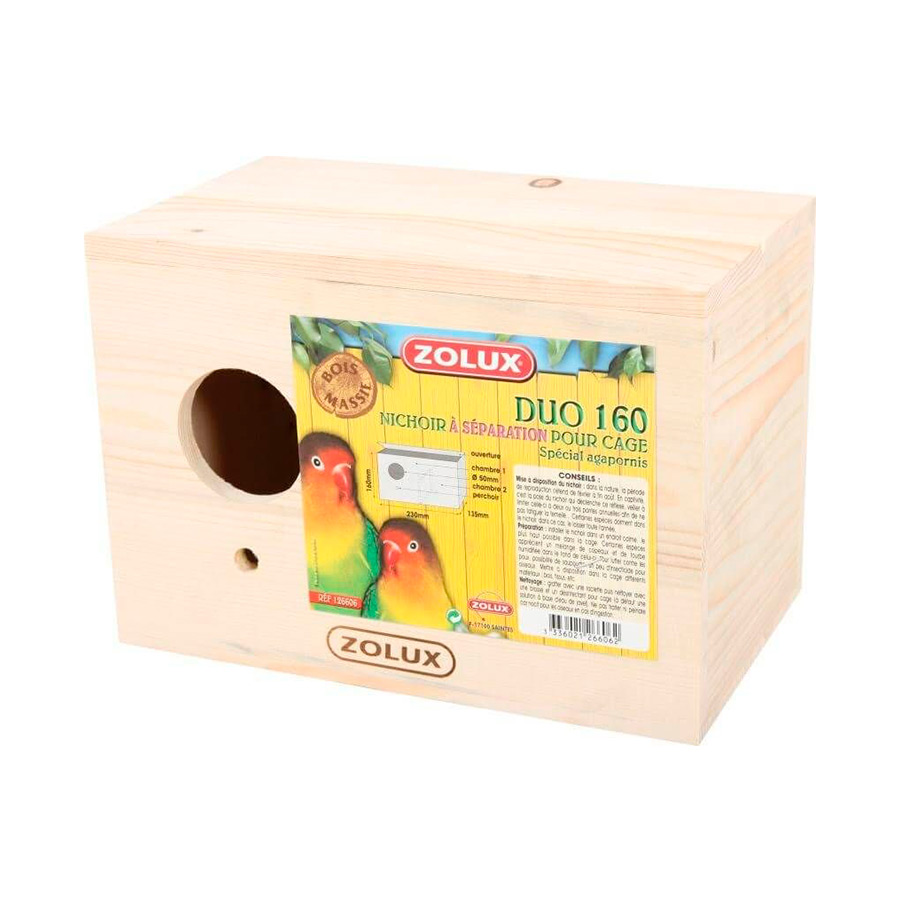 Ninho de madeira Zolux Duo 160 para agapornis