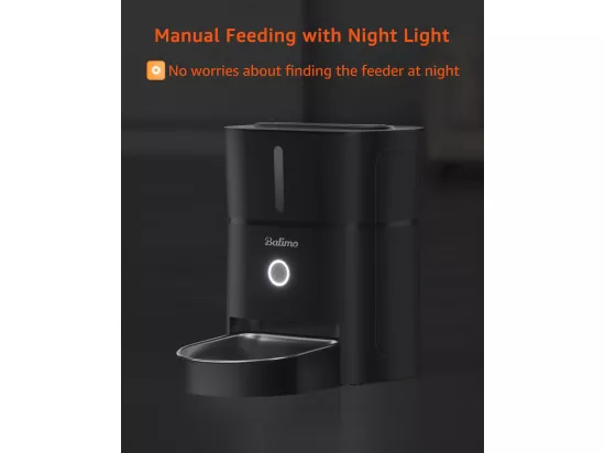3L Distributeur de Croquettes pour Chat et Chien Noir Distributeur Automatique de Nourriture avec Bol en Acier Inoxydable 6 Repas par Jour