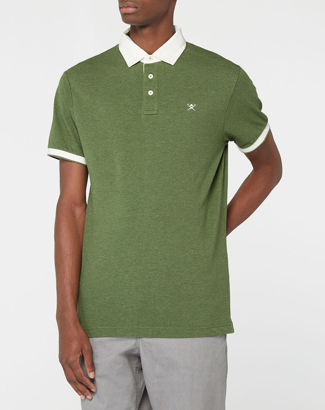 Hackett London Polo Classic Fit Piqué Brand kaki