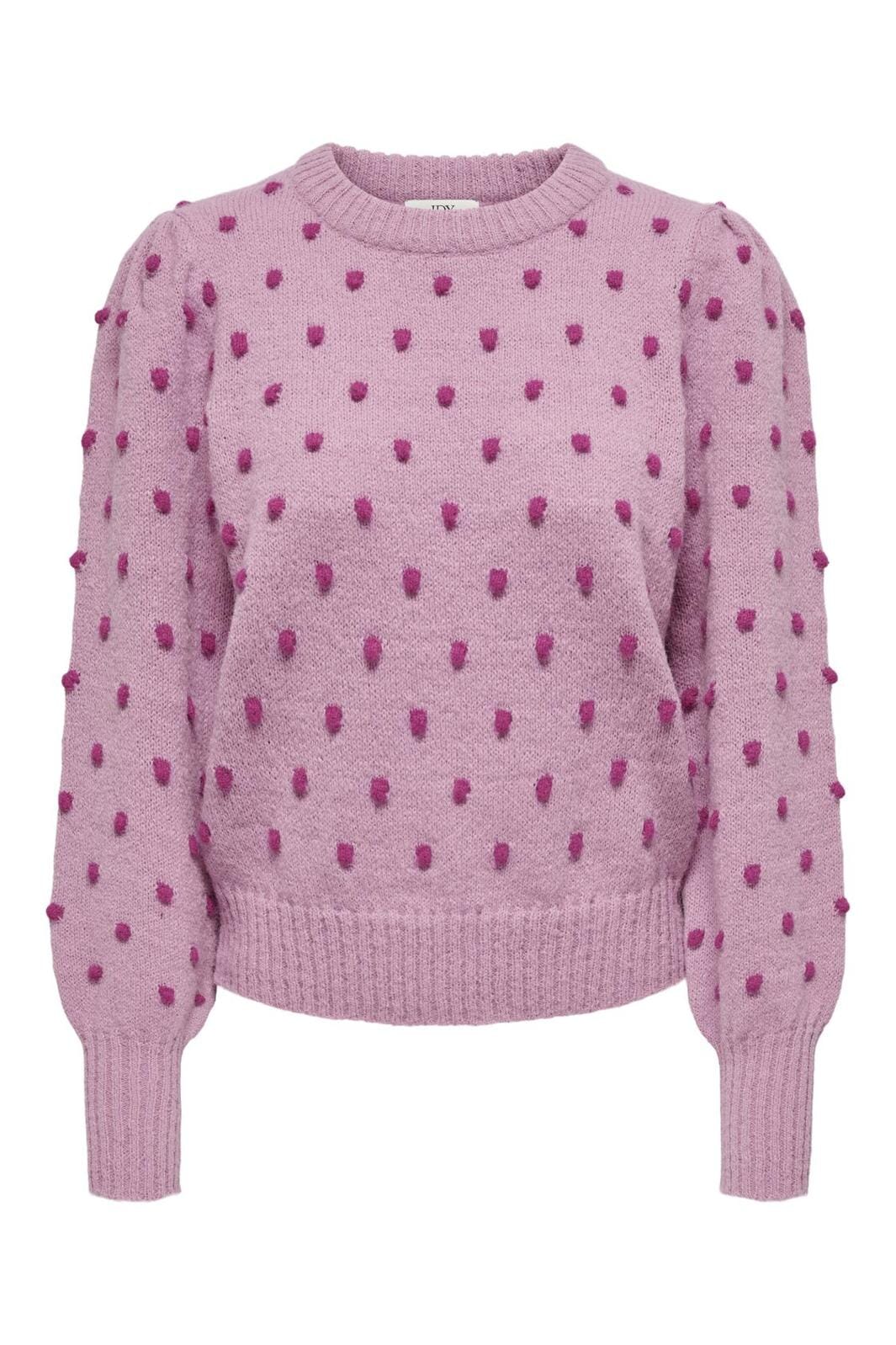 JDY Jdysigrid Life L/S On Puff Pull Knt 4622904 lilas w cactus flower dots