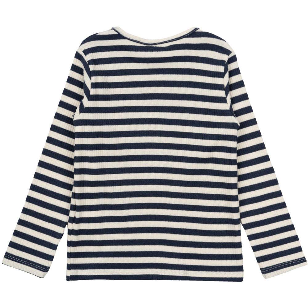 Køb THE NEW Siblings Mood Indigo Striped Fro Uni Rib Bluse