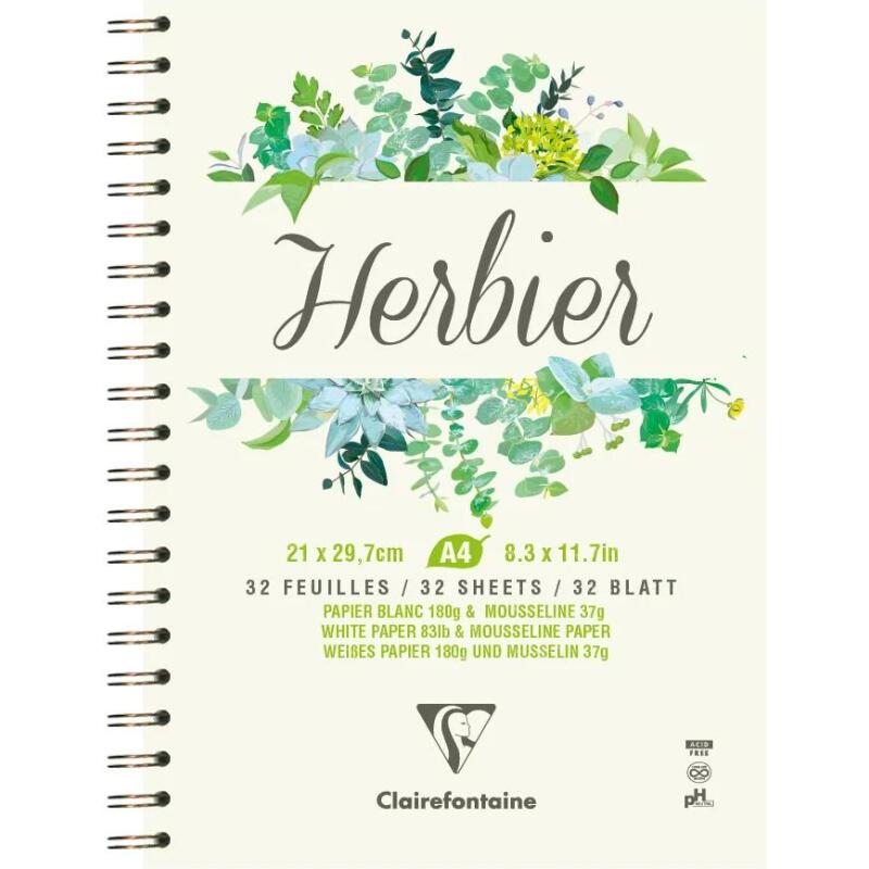 Herbier carnet spiralé 32F A4 180g