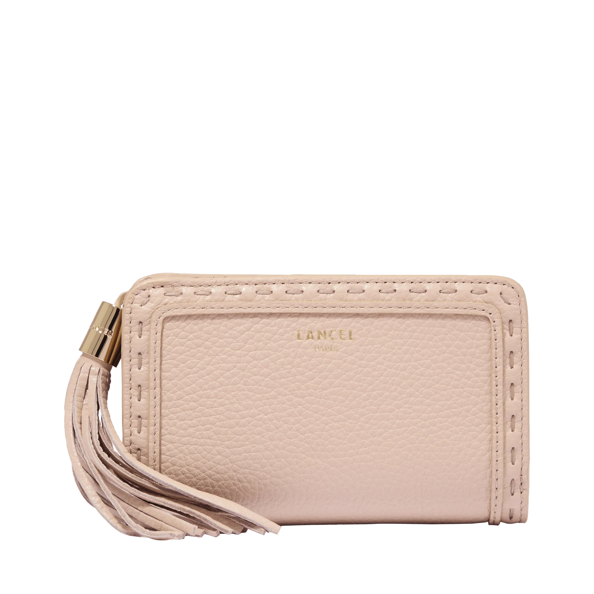 Rectangular zip compact wallet Premier Flirt de Lancel-Capuccino/Doré