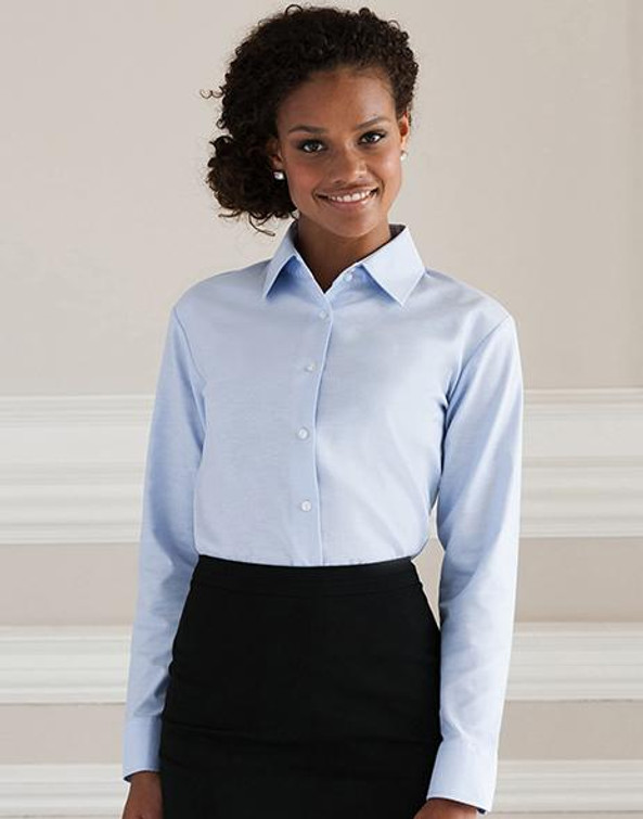 Russell Europe R-932F-0 - Blouse Élégante en Oxford à Manches Longues