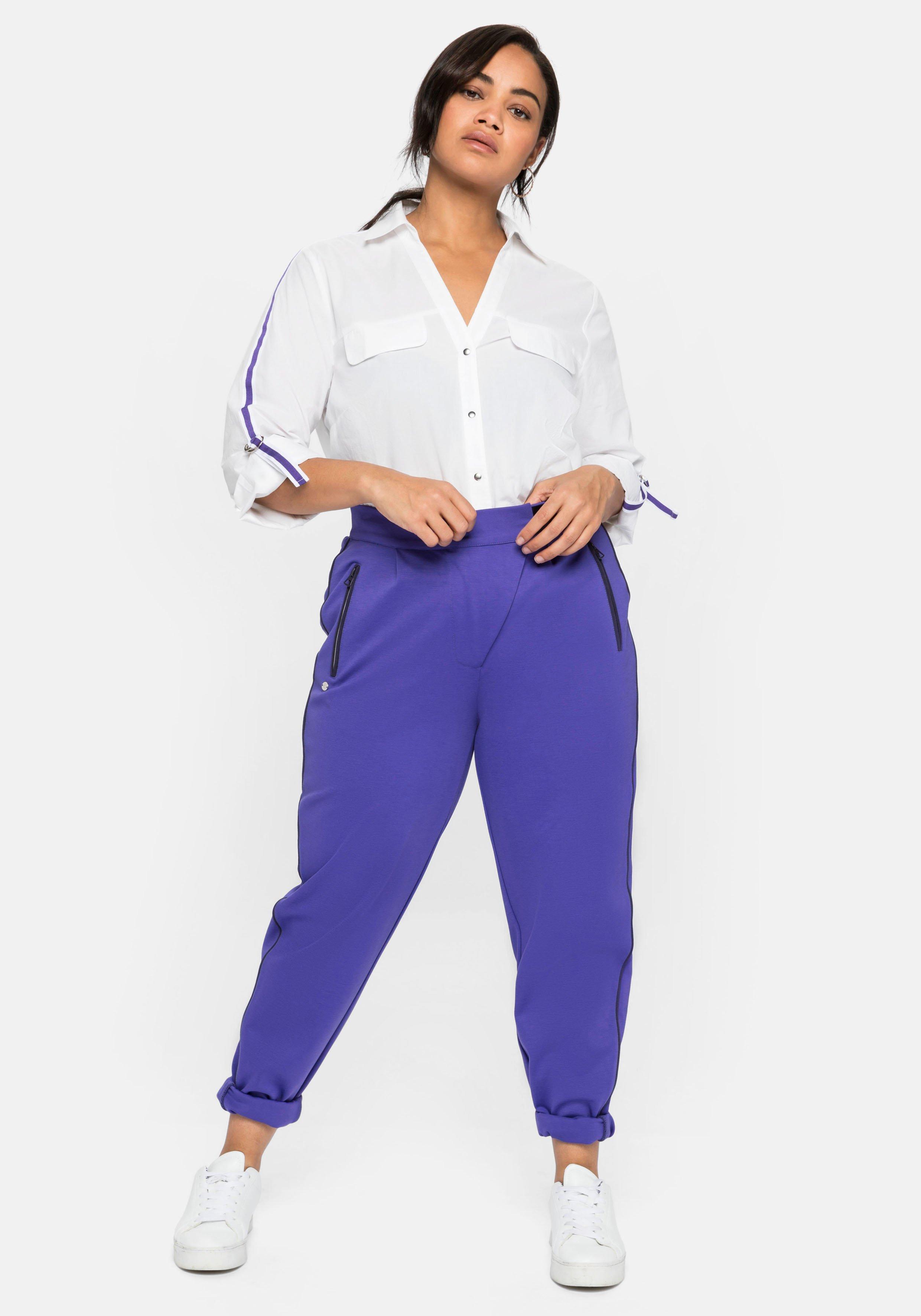 Bluse mit Kontrasttape am Ärmel