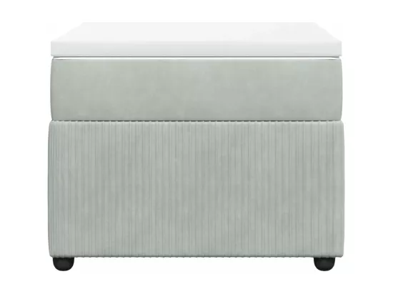Sommier à lattes de lit et matelas Gris clair 90x190 cm Velours