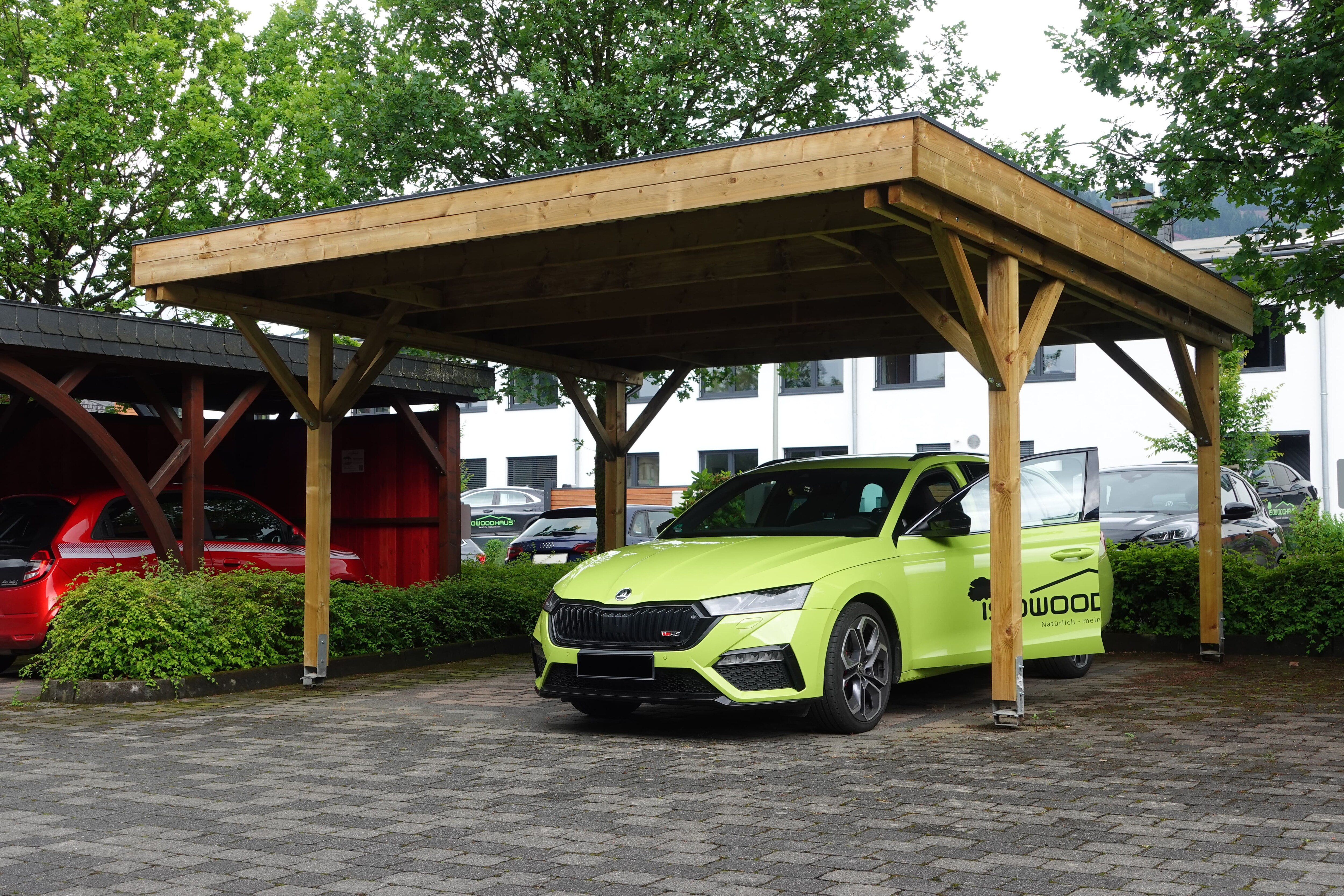LENNECARport, Doppelcarport mit Flachdach Modell 